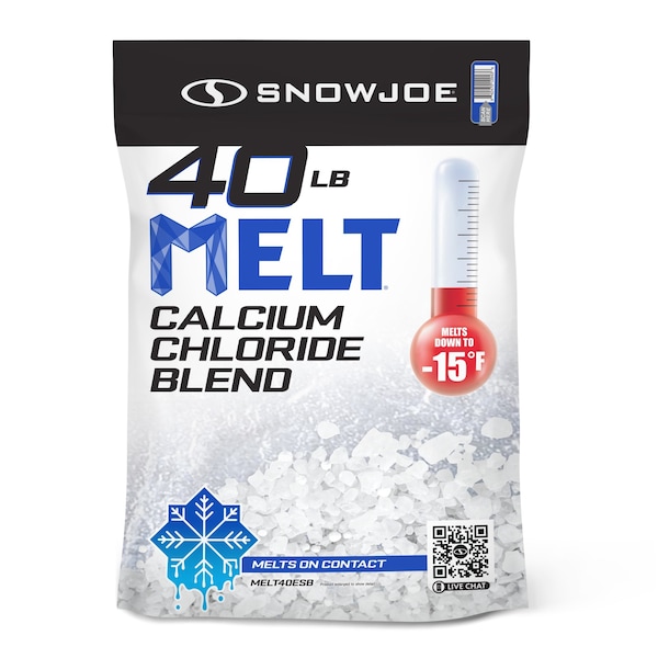Calcium Chloride Blend Ice Melt Blend, 40 lb Bag, White, Melts to -15 Degrees
